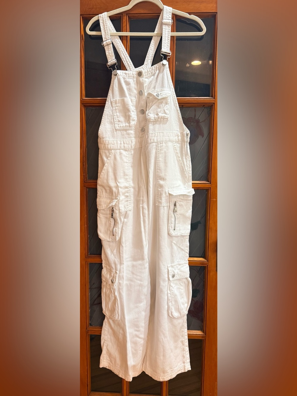 Blank NYC White Cargo Overalls (Size XS)